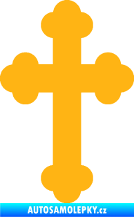 Samolepka Křesťanský kříž 001 světle oranžová