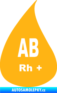 Samolepka Krevní skupina AB Rh+ kapka světle oranžová