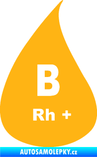 Samolepka Krevní skupina B Rh+ kapka světle oranžová