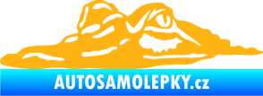 Samolepka Krokodýl 003 levá hlava na hladině světle oranžová