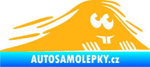 Samolepka Kuk 004 pravá zubatý šmíráček světle oranžová
