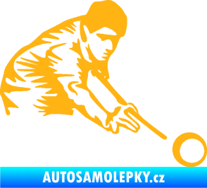Samolepka Kulečník 001 pravá hráč s tágem světle oranžová