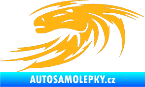 Samolepka Kůň 023 levá hlava s vlající hřívou světle oranžová