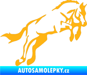 Samolepka Kůň 025 pravá skok světle oranžová