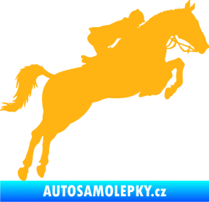 Samolepka Kůň 076 pravá parkur světle oranžová