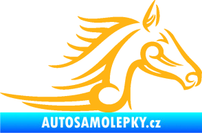 Samolepka Kůň 081 pravá hlava tattoo světle oranžová