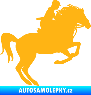 Samolepka Kůň 091 pravá skok světle oranžová