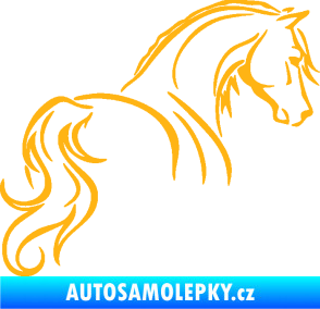 Samolepka Kůň 104 pravá světle oranžová