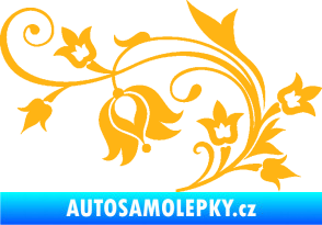 Samolepka Květina dekor 002 levá světle oranžová