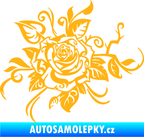 Samolepka Květina dekor 016 levá růže světle oranžová