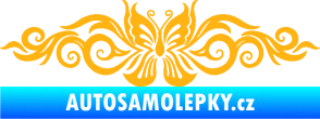 Samolepka Květina dekor 017 motýl světle oranžová