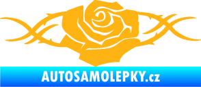 Samolepka Květina dekor 020 pravá růže s trny světle oranžová