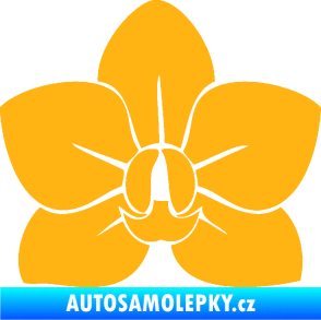 Samolepka Květina dekor 023 orchidej květ světle oranžová
