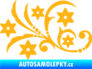 Samolepka Květina dekor 041 levá světle oranžová