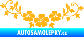 Samolepka Květina dekor 045 levá ibišky světle oranžová