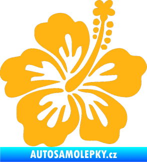 Samolepka Kytička 001 pravá ibišek světle oranžová