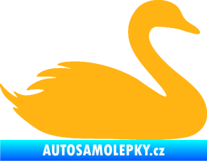 Samolepka Labuť 001 pravá světle oranžová