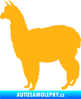 Samolepka Lama 002 levá alpaka světle oranžová