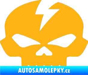 Samolepka Lebka 001 levá světle oranžová