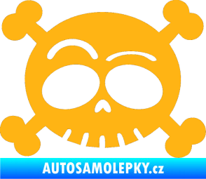 Samolepka Lebka 003 pravá světle oranžová