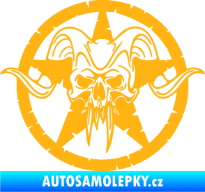 Samolepka Lebka 039 levá army hvězda světle oranžová
