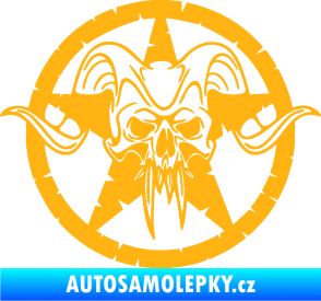 Samolepka Lebka 039 pravá army hvězda světle oranžová