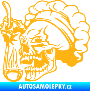 Samolepka Lebka 042 kuchař levá světle oranžová