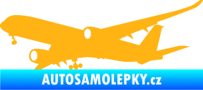 Samolepka Letadlo 017 levá Airbus A 350 světle oranžová