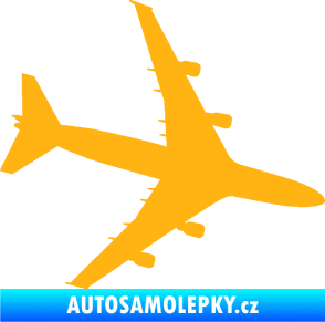 Samolepka letadlo 023 pravá Jumbo Jet světle oranžová