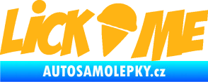 Samolepka Lick me nápis světle oranžová