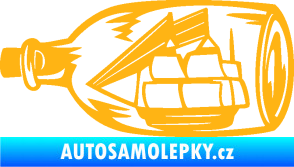 Samolepka Loď v láhvi 001 levá světle oranžová