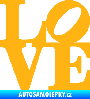 Samolepka Love 003 nápis světle oranžová