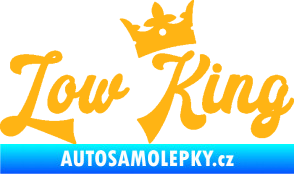 Samolepka Low King 001 nápis král světle oranžová