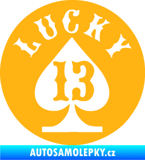 Samolepka Lucky 13 šťastná třináctka světle oranžová