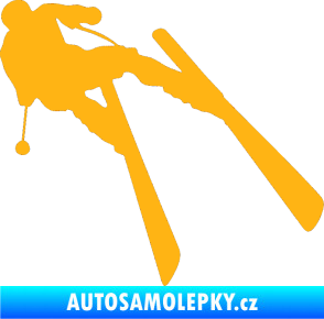 Samolepka Lyžař 007 pravá světle oranžová