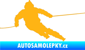 Samolepka Lyžař 015 levá světle oranžová