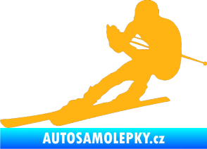 Samolepka Lyžař 022 levá světle oranžová
