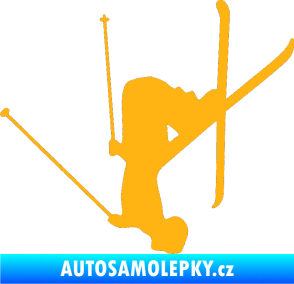 Samolepka Lyžař 023 levá světle oranžová