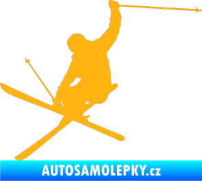 Samolepka Lyžař 024 levá světle oranžová