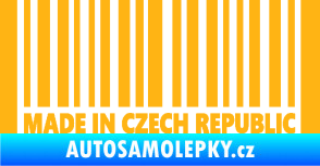 Samolepka Made in Czech republic čárový kód světle oranžová