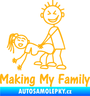 Samolepka Making my family levá světle oranžová
