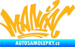 Samolepka Maniac - graffiti světle oranžová