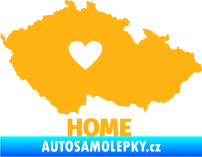Samolepka Mapa České republiky 004 home světle oranžová