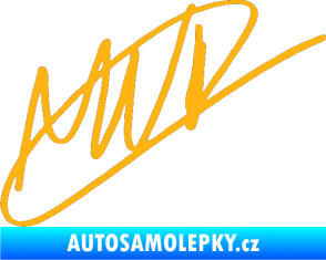Samolepka Max Verstapen podpis světle oranžová