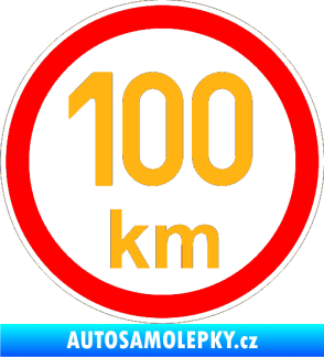 Samolepka Maximální rychlost 100km - nejvyšší konstrukční rychlost světle oranžová