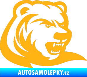 Samolepka Medvěd 001 pravá světle oranžová