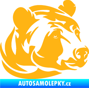 Samolepka Medvěd 007 pravá hlava světle oranžová