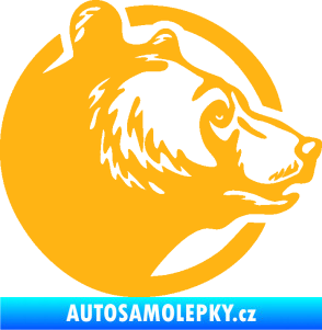 Samolepka Medvěd 012 pravá hlava světle oranžová