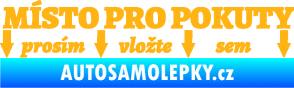 Samolepka Místo pro pokuty nápis na přední sklo světle oranžová
