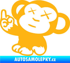 Samolepka Monkey Fuck Off JDM levá světle oranžová